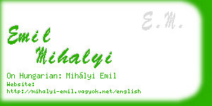 emil mihalyi business card